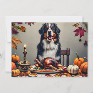 Erntefest mit Bernese Hund Happy Thanksgiving Feiertagskarte