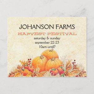 Erntefestival Pumpkin Patch Postkarte