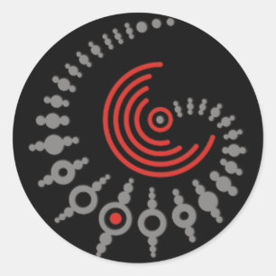 Erntekreis I   schwarz Runder Aufkleber