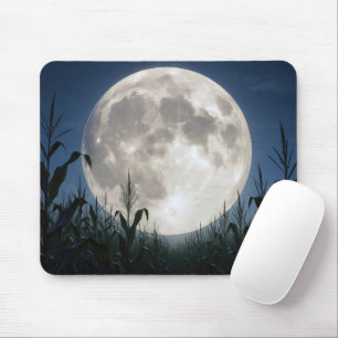 Erntemond steigt über Cornfield auf Mousepad