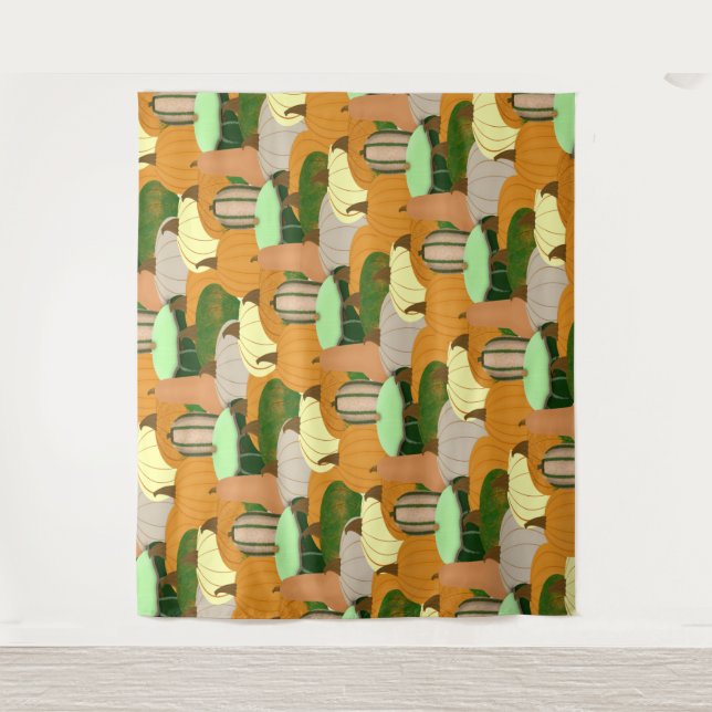 Erntemuster HerbstSquash Wandteppich (Vorderseite)