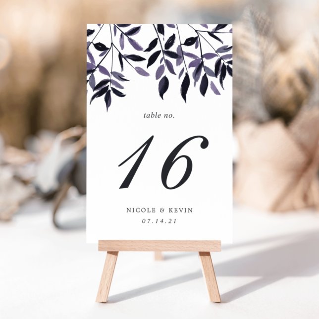 Ernteplum Watercolor Foliations-Tischnummer Tischnummer (Von Creator hochgeladen)