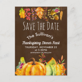 Erntepumpen und Herbstblättrige Grenze STD Ankündigungspostkarte