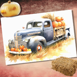Erntewagen gefüllt mit Pumpen 1 Decoupage Paper Seidenpapier