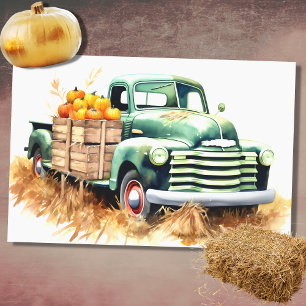 Erntewagen gefüllt mit Pumpkins 4 Decoupage Paper Seidenpapier