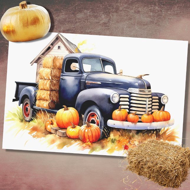 Erntewagen gefüllt mit Pumpkins 6 Decoupage Paper Seidenpapier (Von Creator hochgeladen)