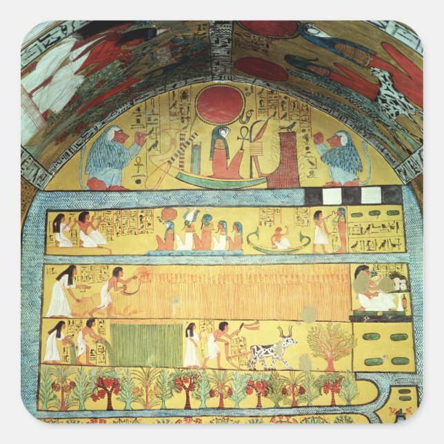 Erntezeit an der Ostmauer Quadratischer Aufkleber (Vorderseite)