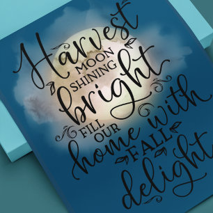 Erntmond Herbstfreude Gedicht Blau Poster