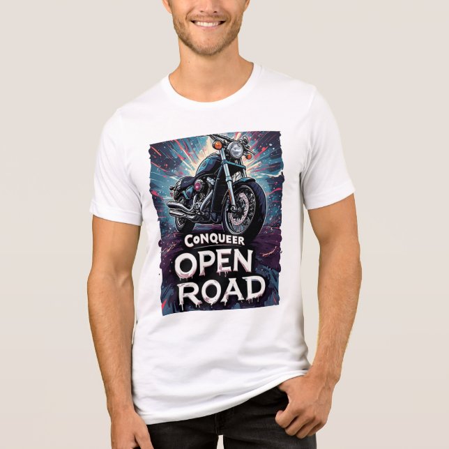 🔥 Erober den Open Road Biker Art Style Tri-Blend Shirt (Vorderseite)
