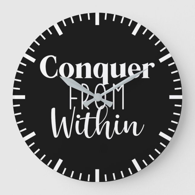 Erobern innerhalb - Gym Hustle Success Motivierend Große Wanduhr (Vorderseite)