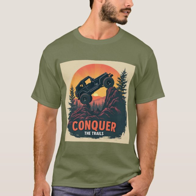 Erobern Sie die Trails - Abenteuer T-Shirt (Vorderseite)