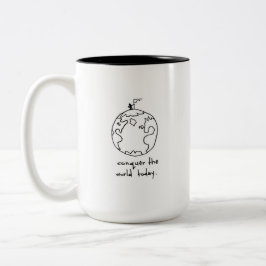 Erobern Sie die Welt Zweifarbige Tasse