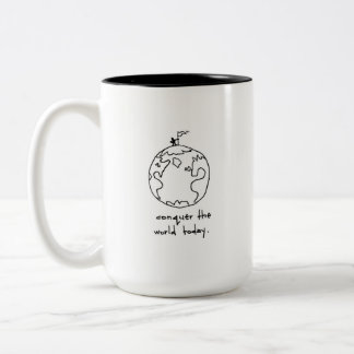Erobern Sie die Welt Zweifarbige Tasse