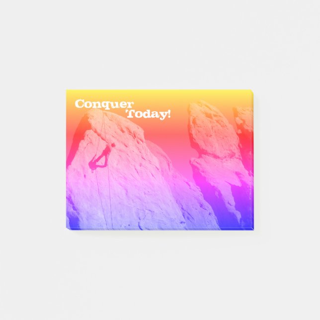 Erobern Sie heute! Rock Climber Inspiration Post-it Klebezettel (Vorderseite)