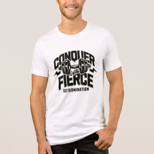 Erobern Sie mit Fierce - Motivierend Fitness Desig Tri-Blend Shirt