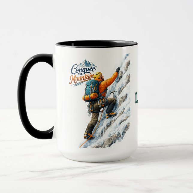 Erobern Sie Mountain Adventure Inspirational Leben Tasse (Links)