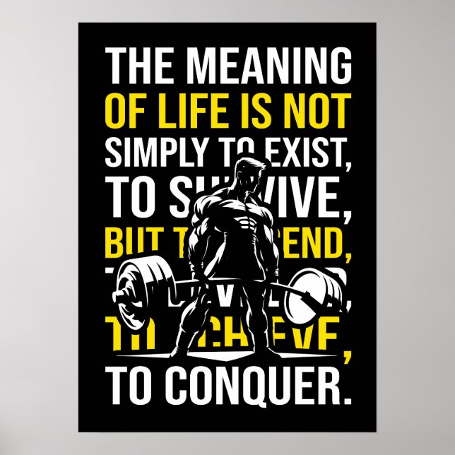 Eroberung - Motivierend Spielzeug, Workout-Fitness Poster (Vorne)