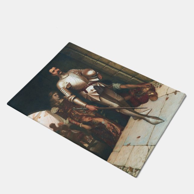 Eroberung (viktorianischer Ritter im Mittelalter) Fußmatte (Schrägansicht)