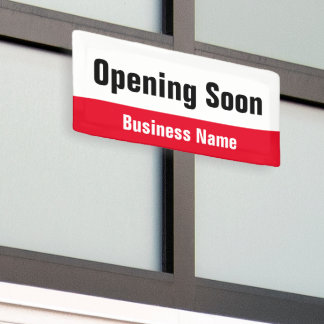 Eröffnung bald Red Black and White Business Banner