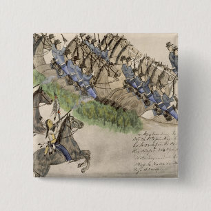 Eröffnung dem Kampf des Little Big Horn (Tinte Button