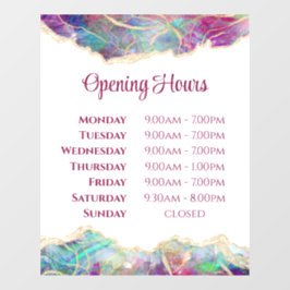 Eröffnung der Fuchsia Aquamarine Opal Design Fensteraufkleber