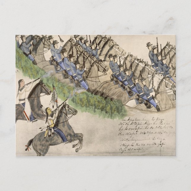 Eröffnung der Schlacht am kleinen großen Horn (Tin Postkarte (Vorderseite)