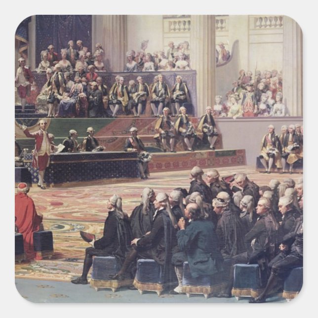 Eröffnung des Anwesens General in Versailles Quadratischer Aufkleber (Vorderseite)