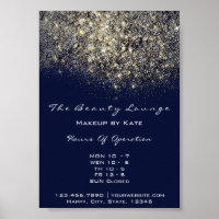 Eröffnung Stunden Gold Blue Navy Confetti Sequin