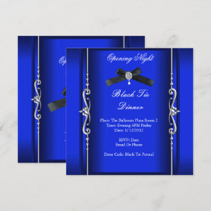 Eröffnungsabend Black Tie Formal Blau Silber Einladung