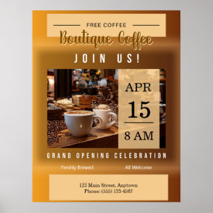 Eröffnungsankündigung des Coffeeshops Poster
