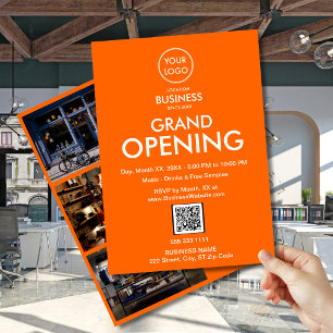 Eröffnungsfeier Orange Business Logo QR-Einladung Einladung