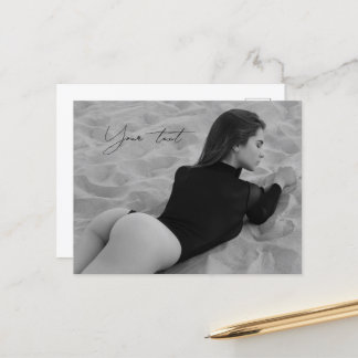 Erotik, BW, Sand, Strand, Frauenkörper, Fetisch, Postkarte