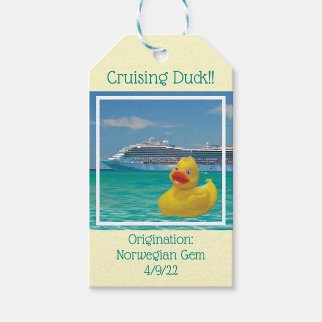 Erpressung von Enten mit Kreuzfahrtschiff Geschenkanhänger (Vorderseite)