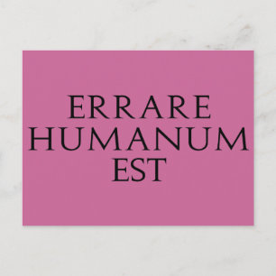 Errare Humanum Est Postcard Postkarte