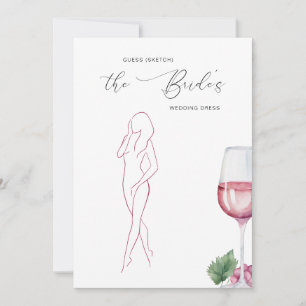 Errate das Brautkleid Vino before Vows Brautspiel Einladung