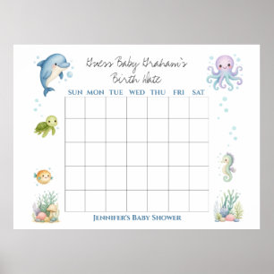 Errate das Geburtsdatum des Babys unter dem Meer B Poster