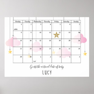 Errate das voraussichtliche Geburtsdatum Wolken St Poster