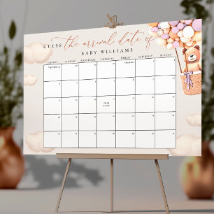 Errate den Geburtstermin Kalender Lavendel Bär Pos Poster