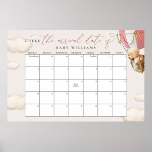 Errate den Termin-Kalender Rosa Bär Poster
