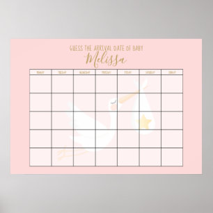 Errate den voraussichtlichen Geburtstermin Rosa Sp Poster