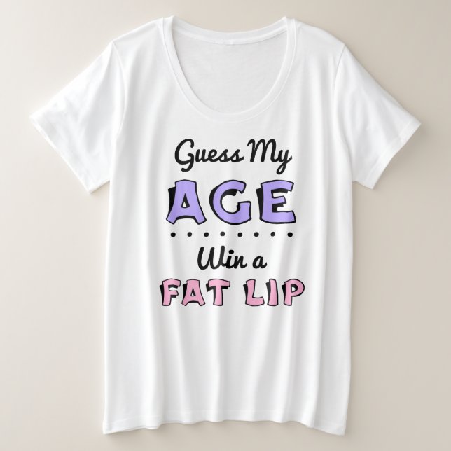 Errate mein Alter Basic Plus Size T-Shirt für Dame (Design vorne)