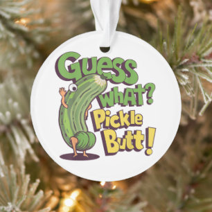 Errate was_ Birnenpopo! Lustige Gurke Ornament