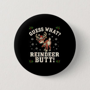 Errate Was Rentier Hintern Lustiges Weihnachten  Button