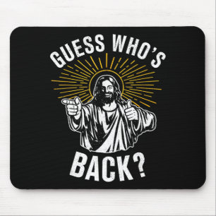 Errate Wer ist zurück_ Christlich Jesus Frohe Oste Mousepad