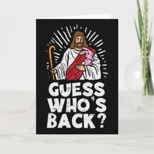Errate, wer Jesus ist Ostern Lustig Religiöse Männ Karte