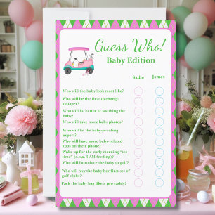 Errate Wer? Mama & Papa Baby Shower Golf Cart