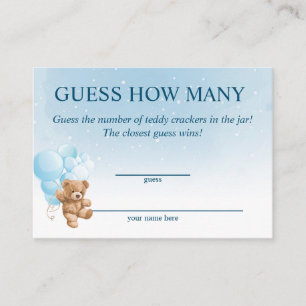 Errate wie viele blaue Teddybär Baby Shower Karten
