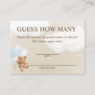 Errate wie viele blaue Teddybär Baby Shower Karten