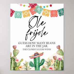 Errate wie viele Bohnen Ole Frijole Dusche Spiel Poster