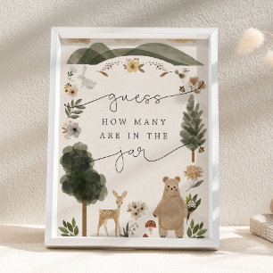 Errate wie viele in dem Glas Boho Woodland Schild